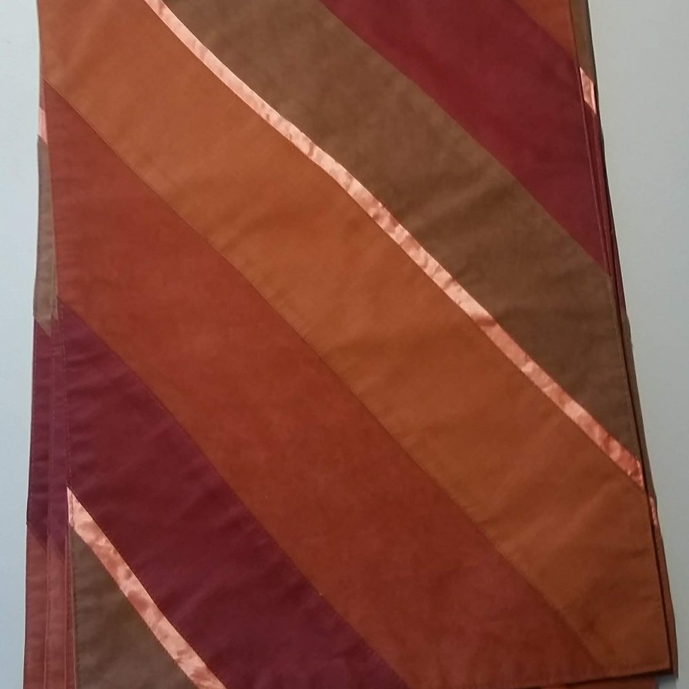 Suede / Cloth / Satin Striped Placemats - Set of 7